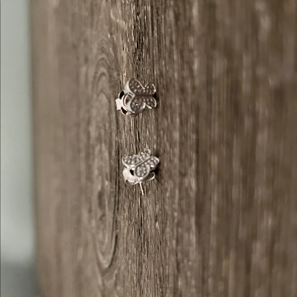 .05 CTW NATURAL DIAMOND Sterling Silver Butterfly Earrings | new - never worn - Picture 3 of 5